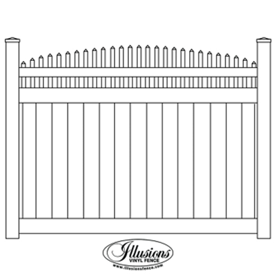 Privacy Fence with Crowned Picket Top