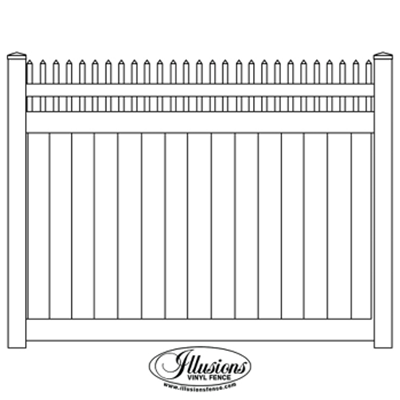 Privacy Fence with Straight Picket Top