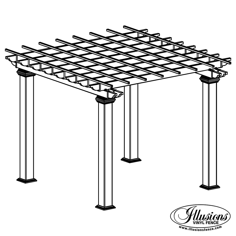 V350-4TR-Illusions-Vinyl-Contemporary-Straight-Thru-Rail-Picket-Fence-with-Dog-Ear-Caps