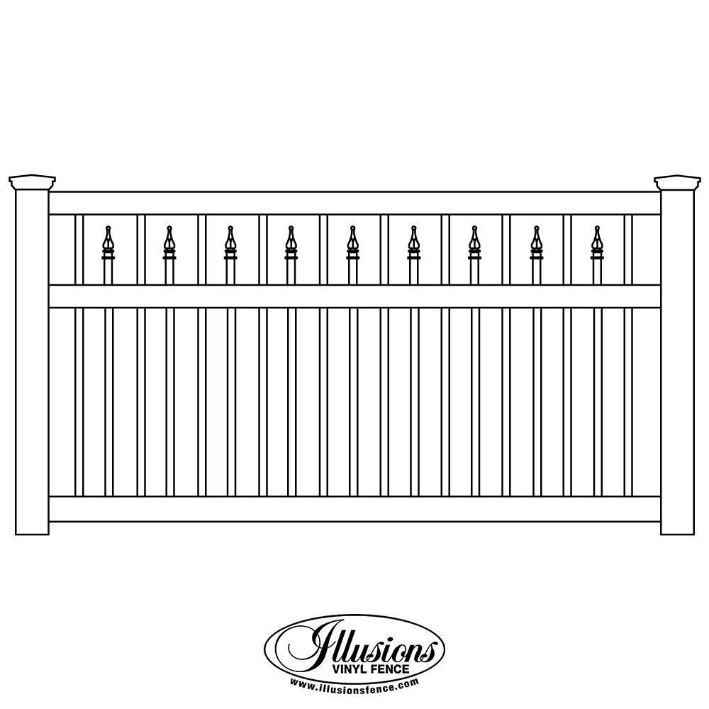 V406-4TR-Illusions-Vinyl-Contemporary-Stepped-Thru-Rail-Picket-Fence-with-Pointed-Picket-Caps