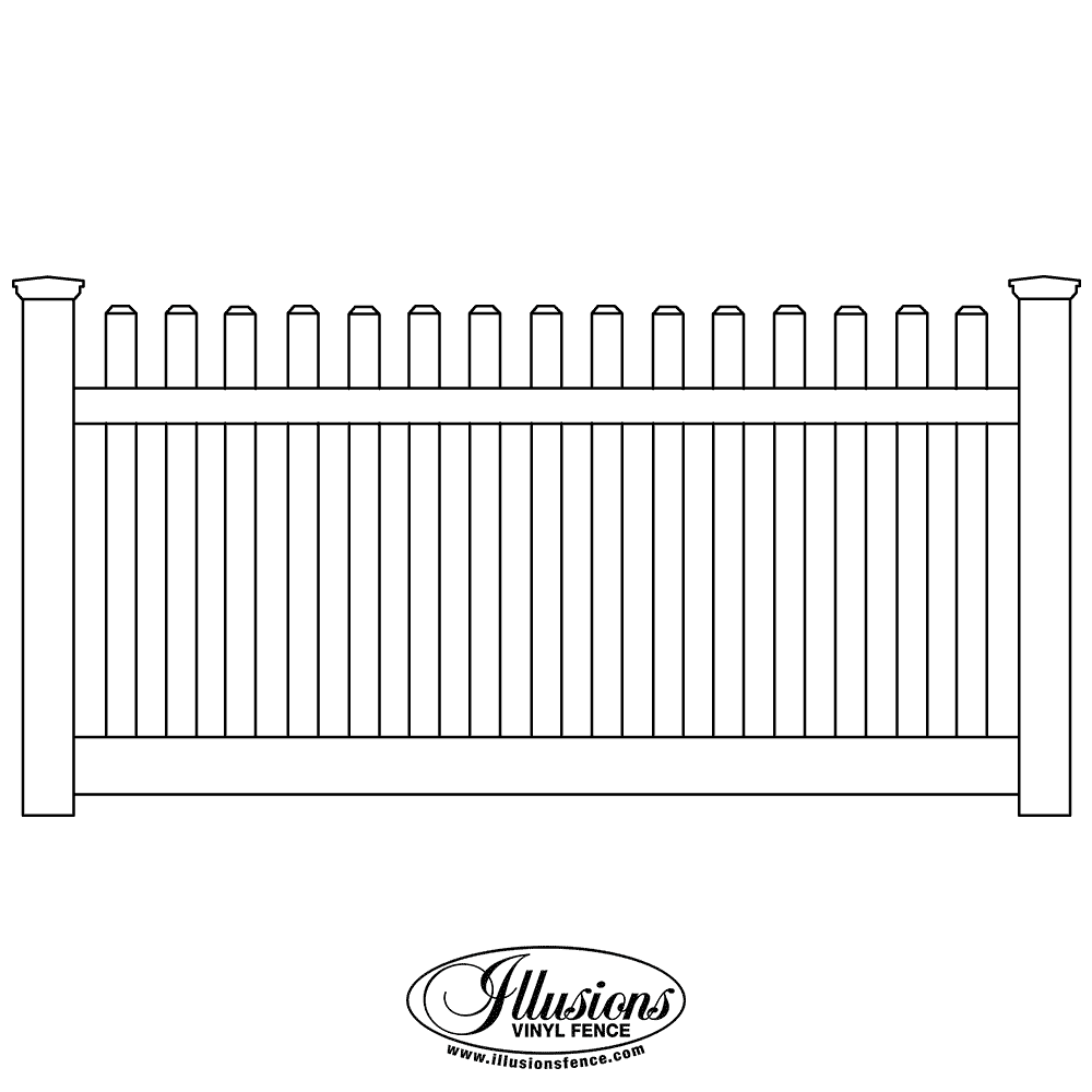 V350-4TR-Illusions-Vinyl-Contemporary-Straight-Thru-Rail-Picket-Fence-with-Dog-Ear-Caps