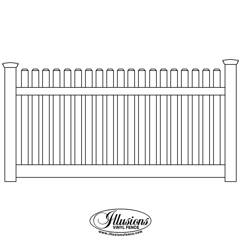 V350-4TR-Illusions-Vinyl-Contemporary-Straight-Thru-Rail-Reduced-Spacing-Picket-Fence-with-Dog-Ear-Caps