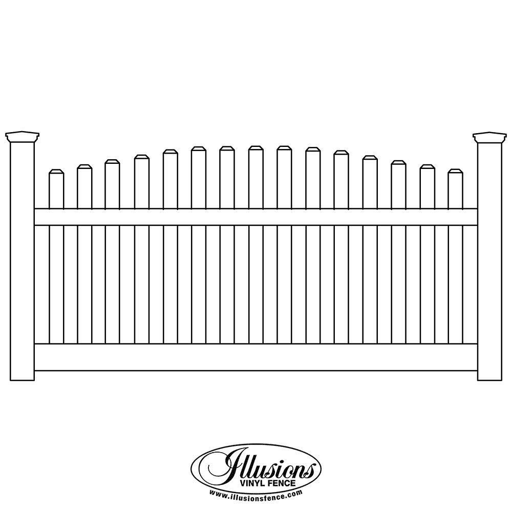 V353-4TR-Illusions-Vinyl-Contemporary-Crowned-Thru-Rail-Picket-Fence-with-Dog-Ear-Picket-Caps