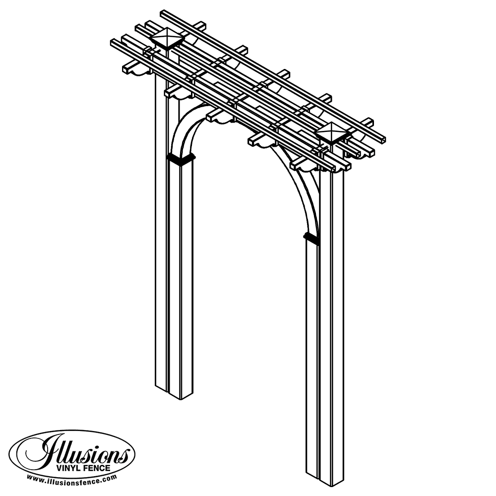 V403-4TR-Illusions-Vinyl-Contemporary-Crowned-Thru-Rail-Picket-Fence-with-Pointed-Picket-Caps